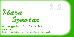 klara szmolar business card